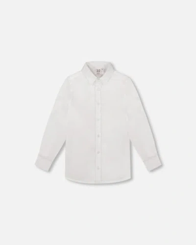 DEUX PAR DEUX DEUX PAR DEUX BOY'S LONG SLEEVE BUTTON DOWN SHIRT WHITE