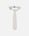 Deux Par Deux Boy's Neck Tie Light Taupe Striped In Light Taupe Striped