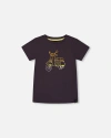 Deux Par Deux Boy's Organic Cotton Tee Dark Gray And Multicolored Vespa In Dark Gray And Multicolor Vespa