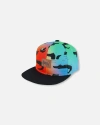 Deux Par Deux Boy's Printed Cap Black And Multicolored Crocodiles In Black And Multicolored