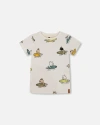 Deux Par Deux Boy's Printed Organic Cotton Tee Multicolored Splash On Off-white In Multicolor Splash On Off-white