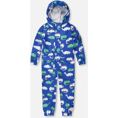 Deux Par Deux Kids'  Boy Rain One-piece Animal In Blue