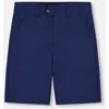 Deux Par Deux Boy's Slant Pocket Bermuda Shorts Navy Blue In Navy Blue Striped