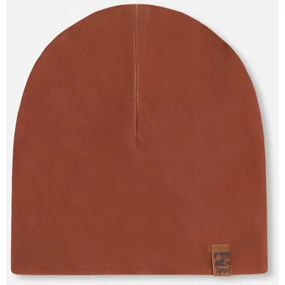 Deux Par Deux Kids'  Boy Stretch Jersey Beanie In Brown