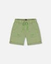 Deux Par Deux Boys' Stretch Twill Short - Big Kid In Green