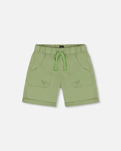Deux Par Deux Boys' Stretch Twill Short - Big Kid In Green