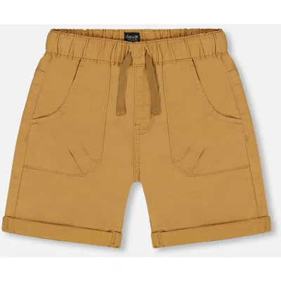 Deux Par Deux Boys' Stretch Twill Short - Little Kid, Big Kid In Tan