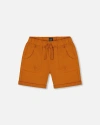 Deux Par Deux Boys' Stretch Twill Short - Little Kid, Big Kid In Vibrant Orange