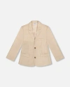 Deux Par Deux Boy's Two Button Blazer Light Taupe In Light Taupe