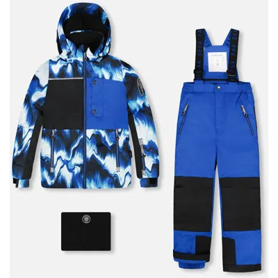 Deux Par Deux Kids'  Boy Two-piece Play Snowsuit In Blue