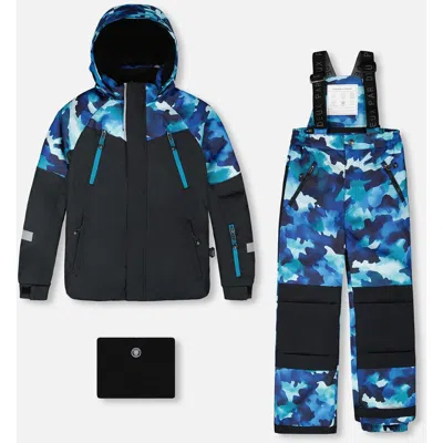 Deux Par Deux Kids'  Boy Two-piece Play Snowsuit In Blue