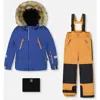 Deux Par Deux Boy Two-piece Play Snowsuit In Brown
