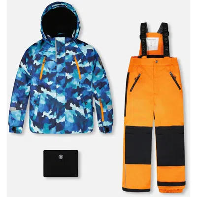 Deux Par Deux Kids'  Boy Two-piece Play Snowsuit In Multi