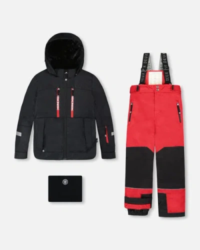 Deux Par Deux Kids'  Boy Two-piece Teknik Snowsuit In Multi
