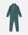 DEUX PAR DEUX DEUX PAR DEUX BOY'S TWO PIECE THERMAL UNDERWEAR SET PINE GREEN