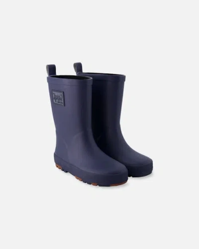 Deux Par Deux Kids'  Boy Waterproof Rain Boots In Blue