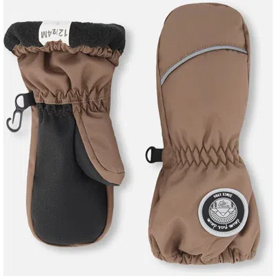 Deux Par Deux Kids'  Boy Winter Mittens Play In Brown