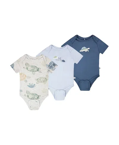 Deux Par Deux Boys' 3 Pack Evolutive Organic Cotton Jersey Turtle Print Onesies - Baby In Pattern