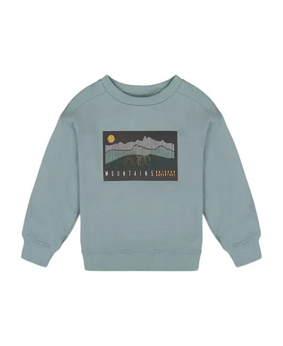 Deux Par Deux Boys' Animated Print French Terry Sweatshirt - Little Kid, Big Kid In Blue