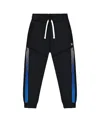 Deux Par Deux Little Boy's Athletic Pants Blue And Black In Blue
