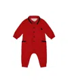 Deux Par Deux Boys' Button Front Jumpsuit - Baby In Jester Red