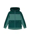 Deux Par Deux Boy's Colorblock Mid-season Jacket Forest Green And Emerald In Forest Green And Emerald