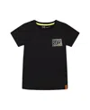 Deux Par Deux Little Boy's Organic Cotton Graphic Tee Black And Multicolored Dino In Black And Multicolored Dino
