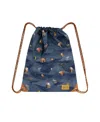 Deux Par Deux Boy's Drawstring Bag Navy Printed Mountains Animals