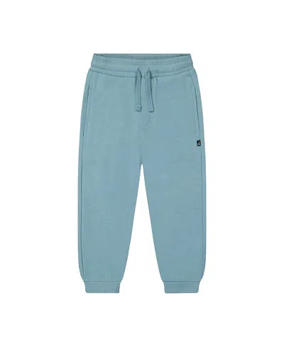 Deux Par Deux Boys' Fleece Drawstring Waist Ribbed Cuff Sweatpants - Little Kid In Pale Turquoise