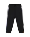 Deux Par Deux Fleece Sweatpants With Side Stripes In Black