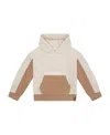 Deux Par Deux Little Boy's French Terry Color Block Pullover Hoodie Sweatshirt Beige And Off-white In Beige And Off-white