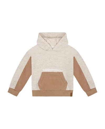 DEUX PAR DEUX DEUX PAR DEUX BOYS' FRENCH TERRY COLOR BLOCK PULLOVER HOODIE SWEATSHIRT - LITTLE KID