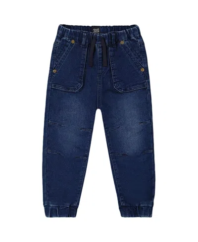 Deux Par Deux Boys' French Terry Denim Jogger Pant - Baby In Dark Denim Blue