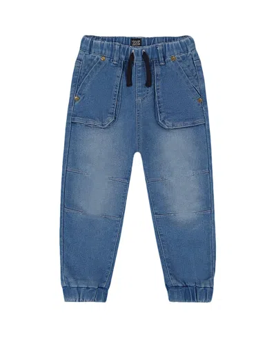 Deux Par Deux Boys' French Terry Denim Jogger Pant - Baby In Denim Blue