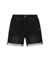 Deux Par Deux Boys' French Terry Denim Short Jeans - Baby In Black Jeans