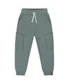 Deux Par Deux Little Boy's French Terry Sweatpants With Side Pockets Grayish Teal