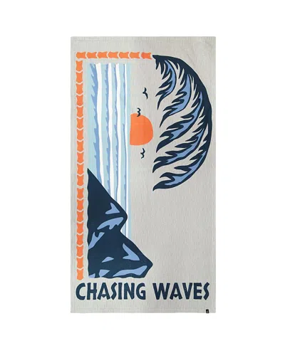 Deux Par Deux Boys' Graphic Beach Towel - Big Kid In Gray