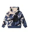 Deux Par Deux Boys' Hooded Fleece Sweatshirt With Crossbody Bag - Little Kid, Big Kid In Blue