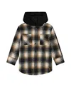 Deux Par Deux Boys' Hooded Polar Fleece Overshirt With Hood - Little Kid In Black