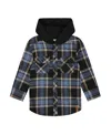 Deux Par Deux Boys' Hooded Polar Fleece Overshirt With Hood - Little Kid In Multi