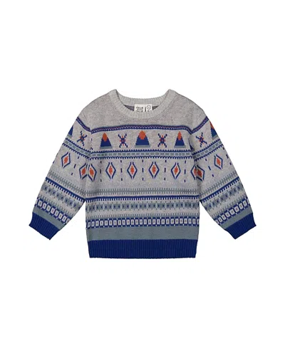 Deux Par Deux Boys' Jacquard Knit Fair Isle Ribbed Cuff Sweater - Baby In Multi