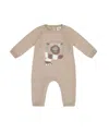 Deux Par Deux Boys' Knitted Bear Jacquard Jumpsuit Sand - Baby In Sesame