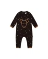 Deux Par Deux Boys' Knitted Jumpsuit With Intarsia Reindeer - Baby In Anthracite