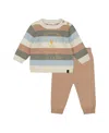 Deux Par Deux Boys' Knitted Top And Pant Set - Baby In Brown