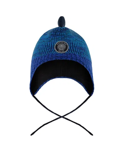 Deux Par Deux Boys' Lined Dino Peruvian Knit Winter Hat - Baby In Blue