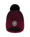 Deux Par Deux Boys' Lined Knit Pompom Hat - Little Kid, Big Kid In Burgundy