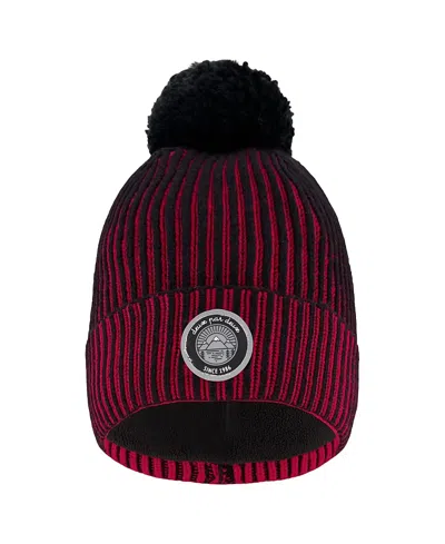 Deux Par Deux Boys' Lined Knit Pompom Hat - Little Kid, Big Kid In Burgundy