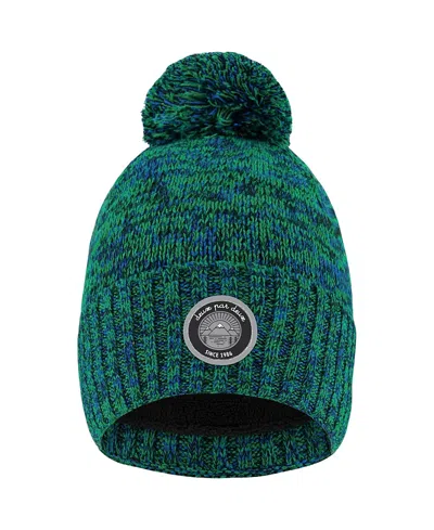 Deux Par Deux Boys' Lined Knit Pompom Hat - Little Kid, Big Kid In Green
