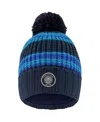 Deux Par Deux Boys' Lined Knit Winter Hat With Pompom Stripes - Baby, Little Kid, Big Kid In Multi