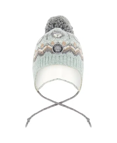 Deux Par Deux Boys' Lined Peruvian Knit Pompom Hat - Baby In Blue